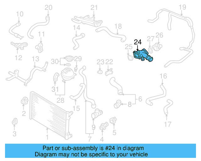 Engine Coolant Outlet Flange 028-121-145-B - View 9