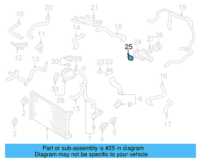 Engine Coolant Outlet Gasket 037-121-687 - View 12