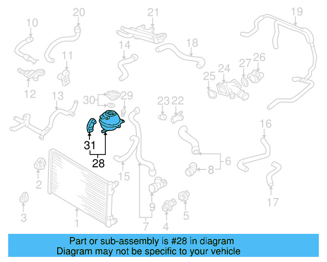 Engine Coolant Reservoir 1J0-121-407-F - View 14