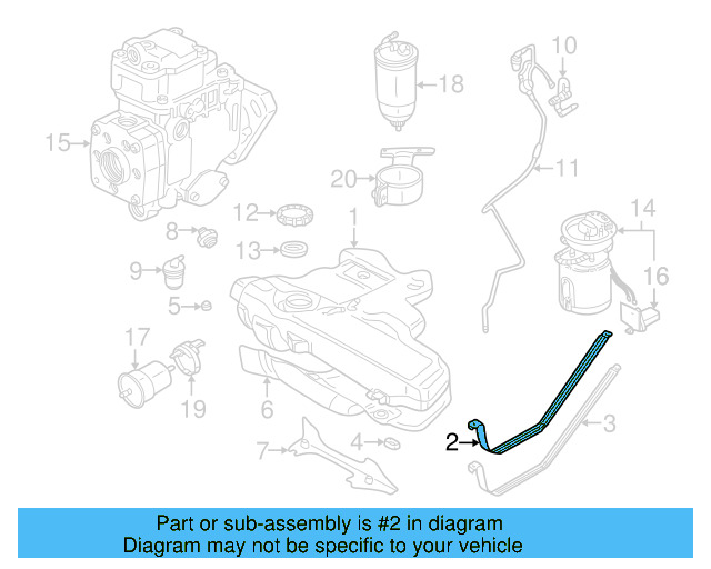 Fuel Tank Mount Strap 1J0-201-654-F - View 8