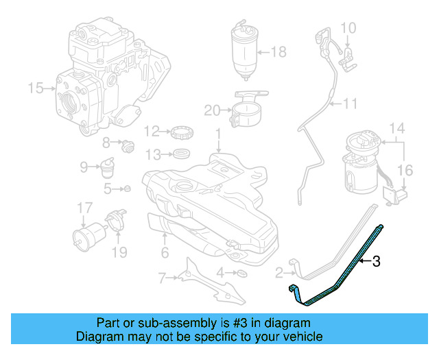 Fuel Tank Mount Strap 1J0-201-653-J - View 6