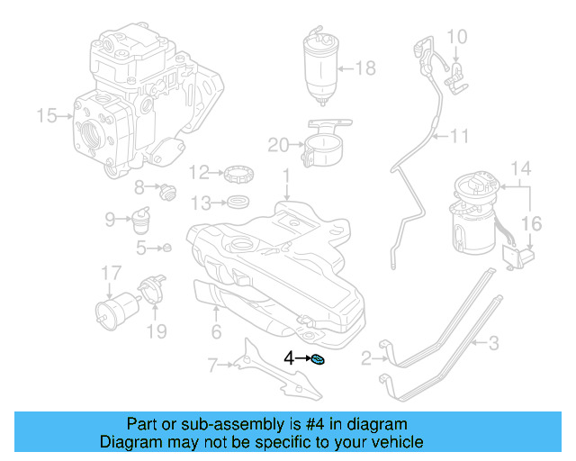 Fuel Tank Spacer 1K0-201-048-A