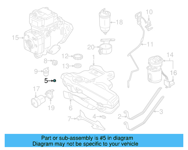 Fuel Tank Spacer 1J0-201-048-C - View 8