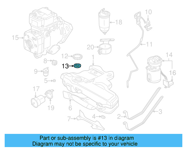 Fuel Pump Assembly Seal 1J0-919-133-B - View 91