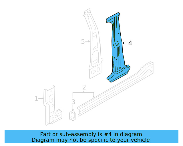 Center Pillar Reinforced 5G4-809-220-A - View 7