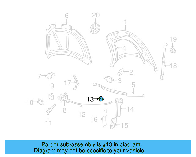 Release Cable Grommet 1C0-971-913-A - View 7