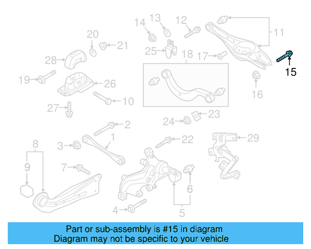 Lower Control Arm Mount Bolt N-106-405-01 - View 21