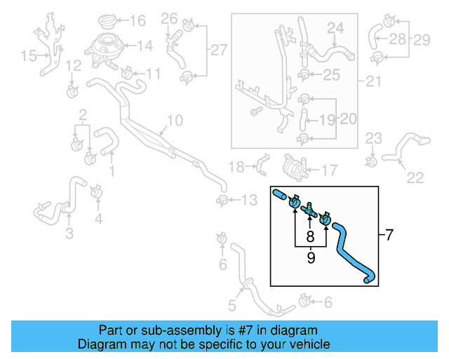 Water Hose Assembly 7P0-121-051-B - View 9