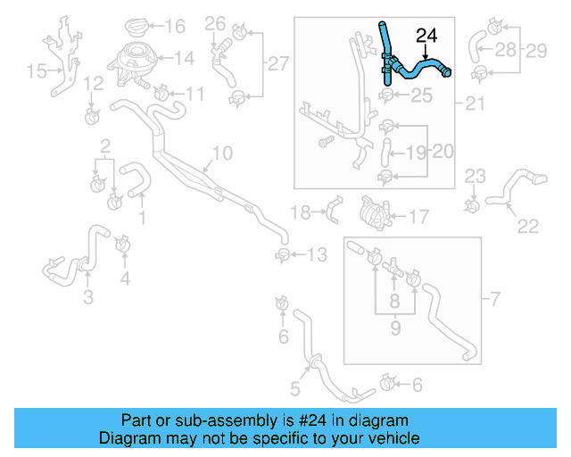 Water Hose 7P0-122-101-E - View 9