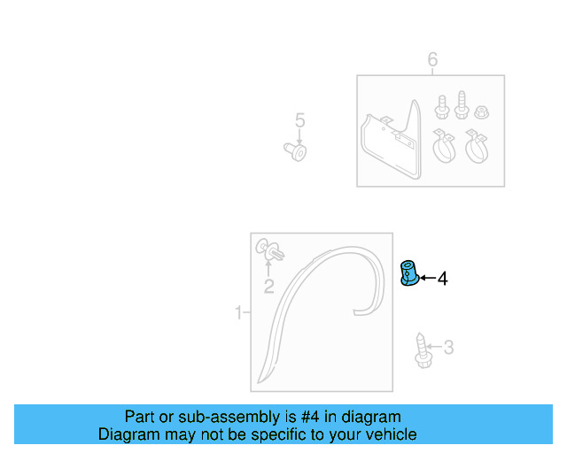 Wheel Opening Molding Grommet 3C0-853-586 - View 51