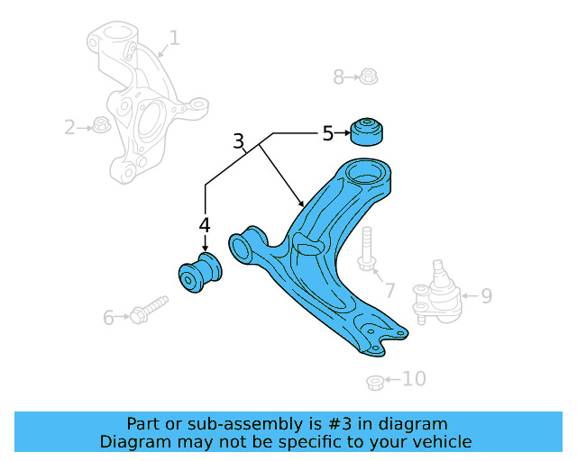 Lower Control Arm 5QM-407-152-B - View 3