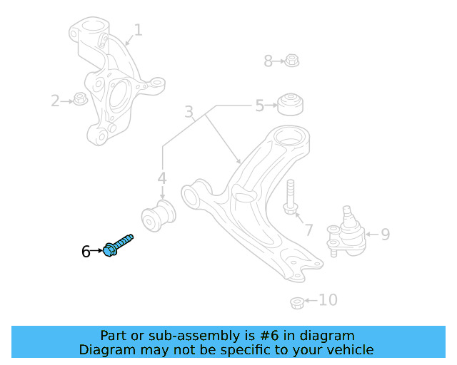 Lower Control Arm Mount Bolt N-912-177-01 - View 16