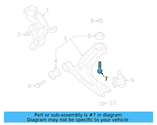 Lower Control Arm Mount Bolt N-106-405-01 - View 71