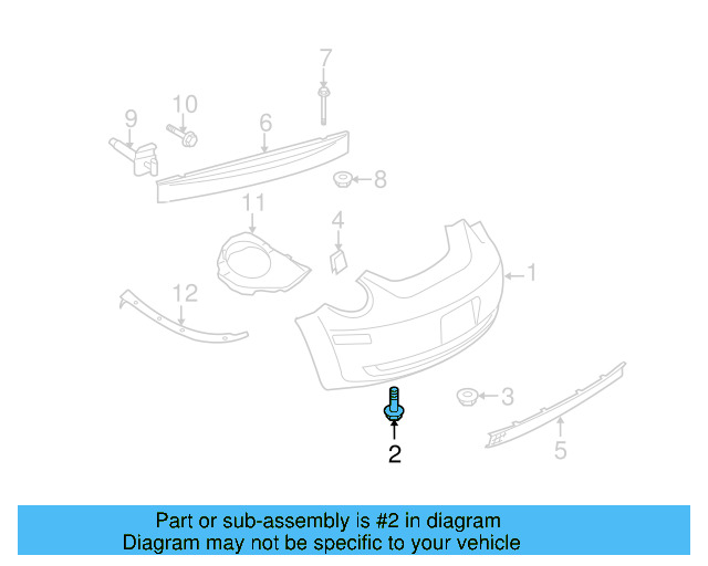 Bumper Cover Screw WHT-000-036 - View 23