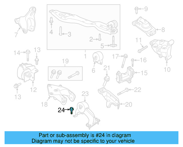 Trans Support Mount Bolt WHT-004-366