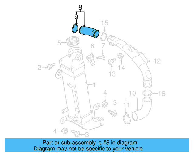 Upper Hose 1K0-145-828-T - View 5