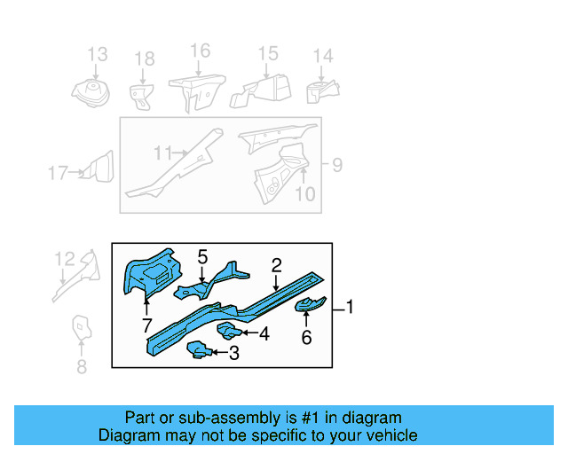 Frame Side Member Assembly 1K0-803-092-N - View 5