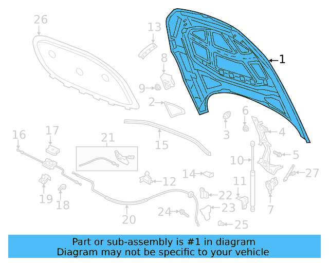 Hood 3G8-823-031-C - View 3