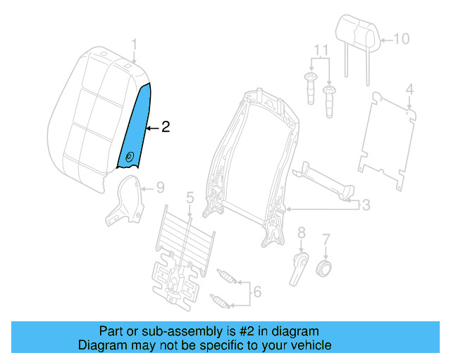 Seat Back Pad 3C8-881-776-C - View 3