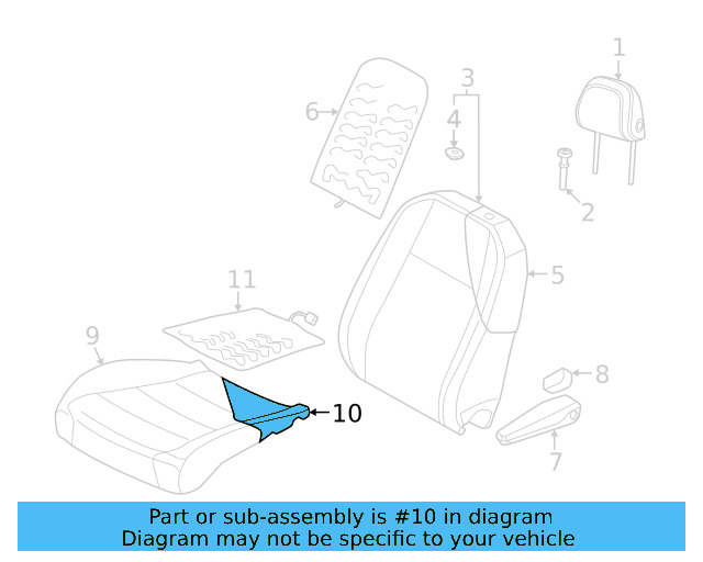 Seat Cushion Pad 11K-881-375 - View 2