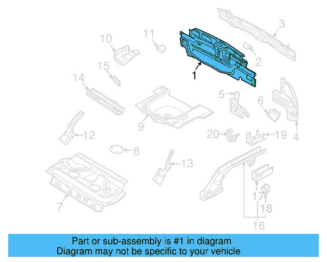 Rear Body Panel 1J6-813-301-G - View 3