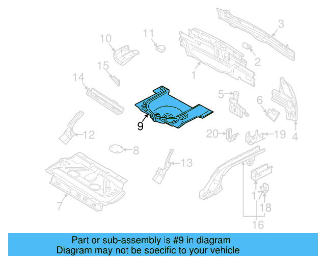Rear Floor Pan 1J6-813-114-C - View 3