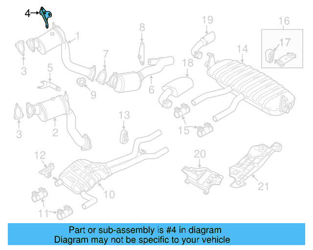 Catalytic Converter Bracket 7P0-253-047-B - View 2