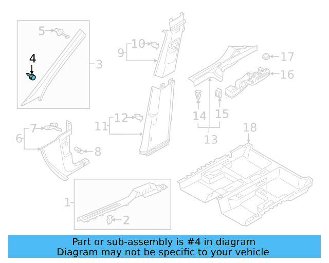 Windshield Pillar Trim Clip 5NA-867-276-B - View 26