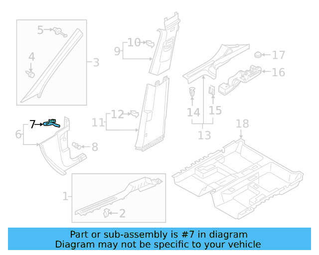Kick Panel Trim Clip 1C0-867-207 - View 6
