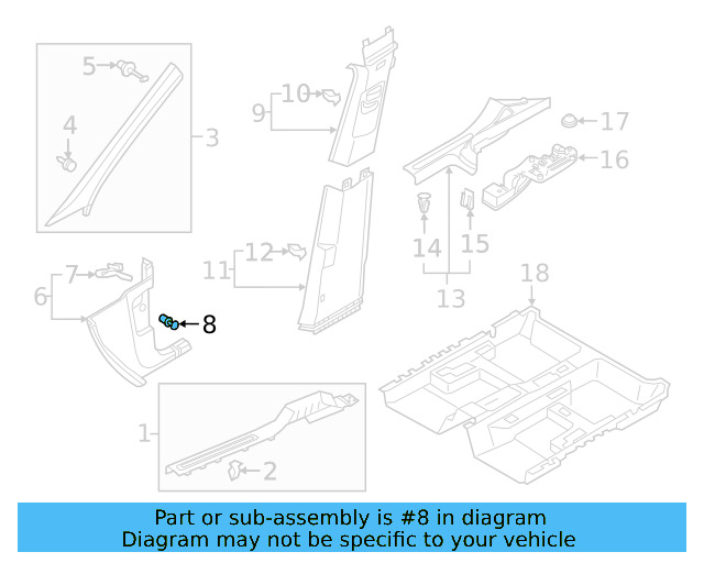 Kick Panel Trim Clip 1C0-867-207 - View 26