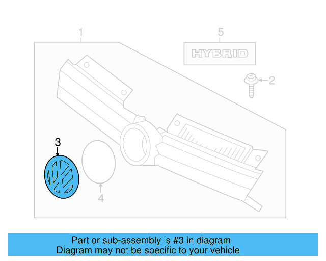 Grille Emblem 5C6-853-601-D-LIP - View 6