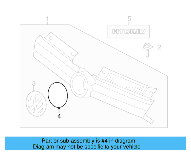 Grille Emblem 5C6-853-601-D-LIP - View 5