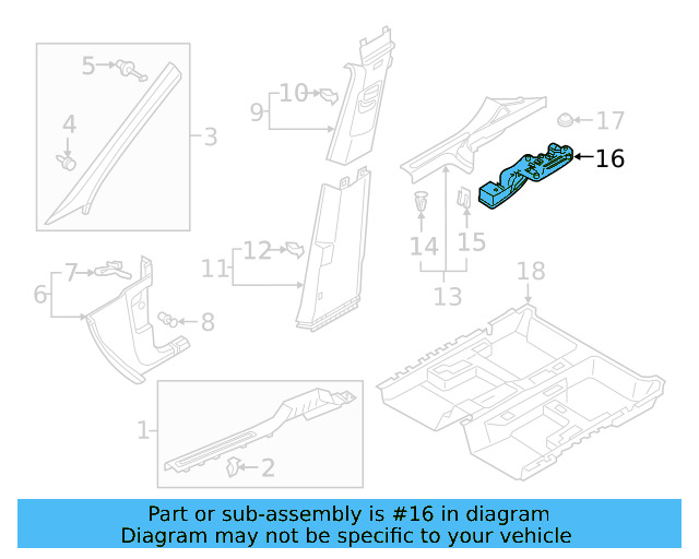 Rear Trim Bracket 5NL-853-232