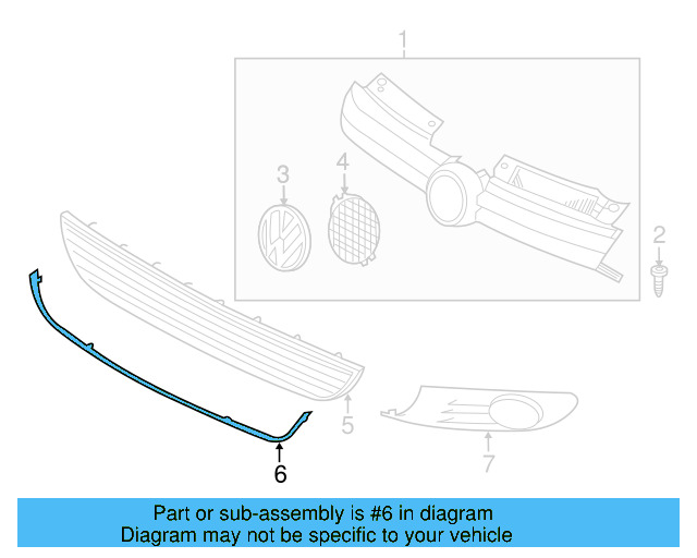 Grille Molding 1K9-853-101-B - View 6