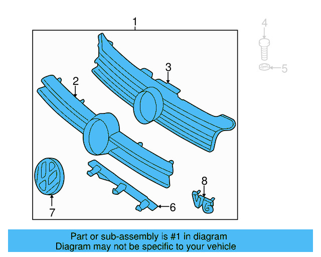 Grille Assembly (Unpainted) 1j5853651kgru - View 2
