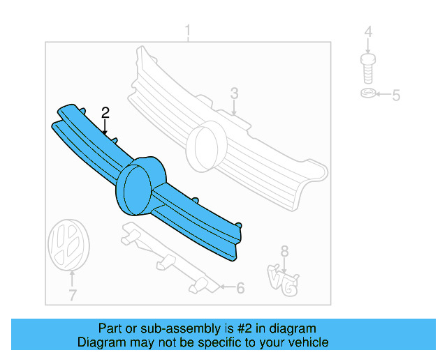 Grille Molding (Unpainted) 1j5853653egru