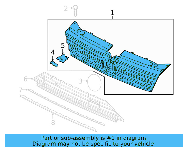Center Grille 5NN-853-651-D-ZLL - View 3