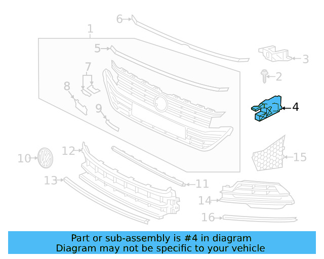Grille Assembly Mount Bracket 3G8-805-821 - View 7