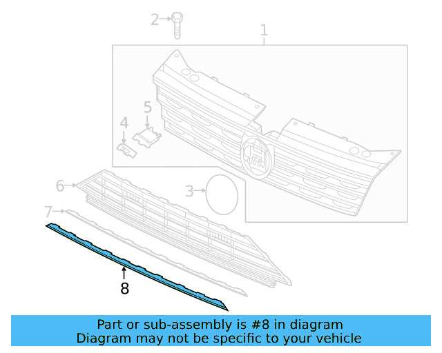 Center Molding (Unpainted) 5nn853101bgru - View 3