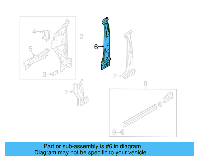 Inner Center Pillar 5NL-809-443-D - View 3