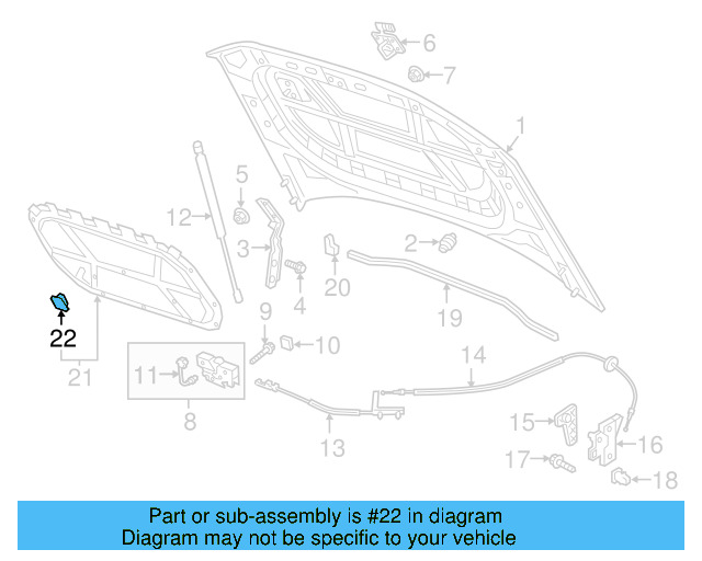 Hood Insulation Pad Clip 1T0-863-727