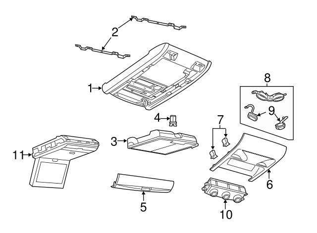 Overhead Console Rear Bracket 7B0-817-161-A - View 5
