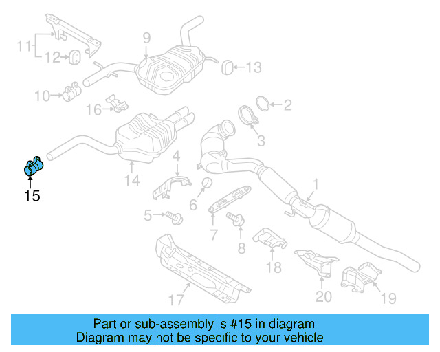 Rear Muffler Clamp 1K0-253-141-G - View 7