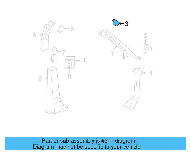 Windshield Pillar Trim U WHT-004-437