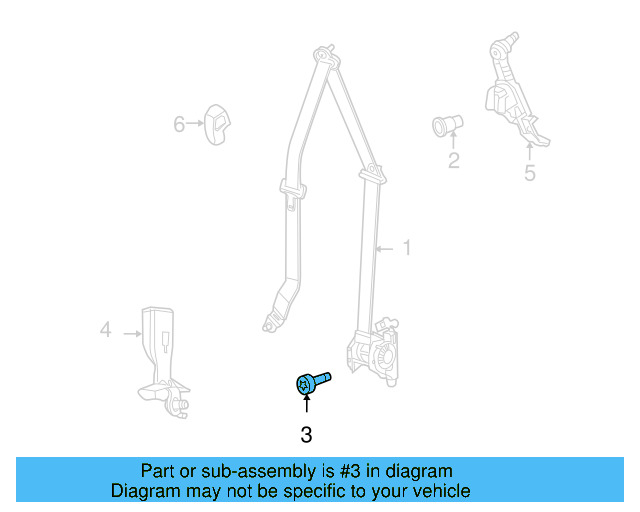 Seat Belt Assembly Screw WHT-004-374