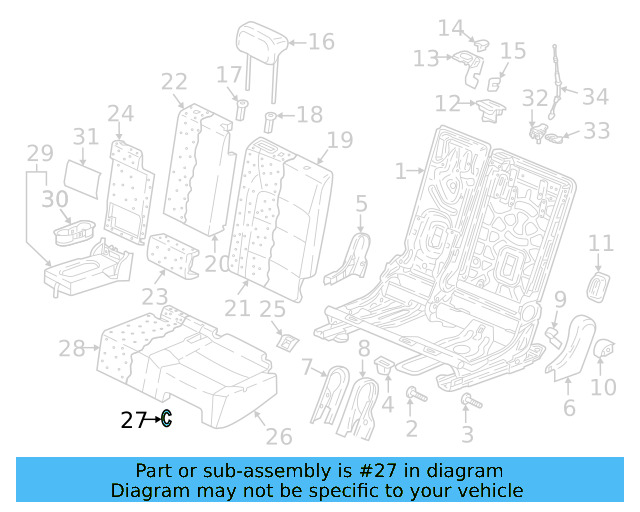 Seat Cover Retainer Clip N-108-676-01 - View 3