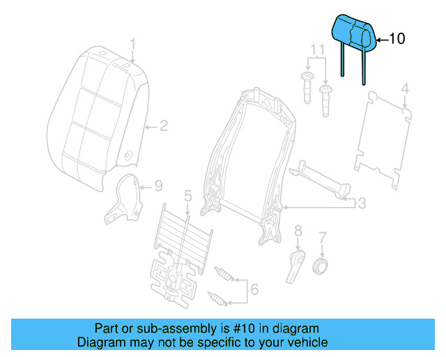 Headrest 3C8-881-903-AH-MIO