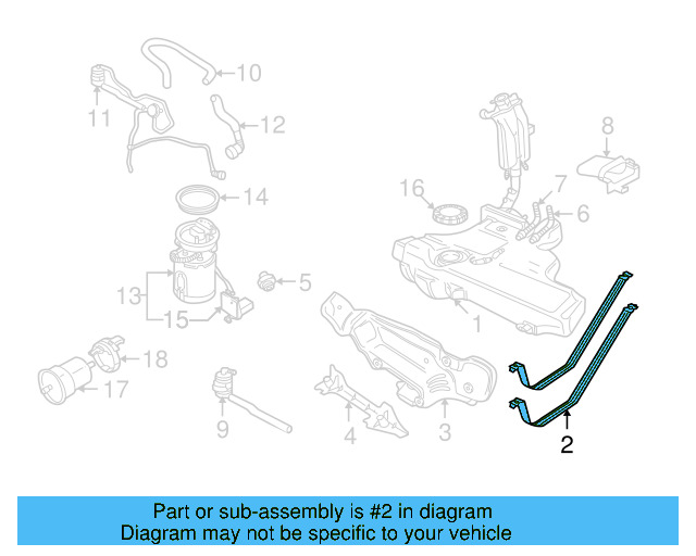 Fuel Tank Mount Strap 1J0-201-654-F - View 10