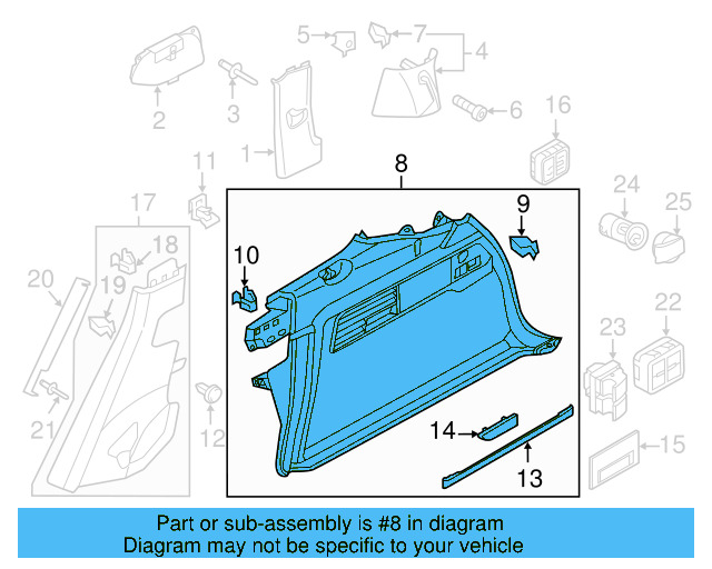 Quarter Trim Assembly 7P6-867-038-F-EOB - View 8