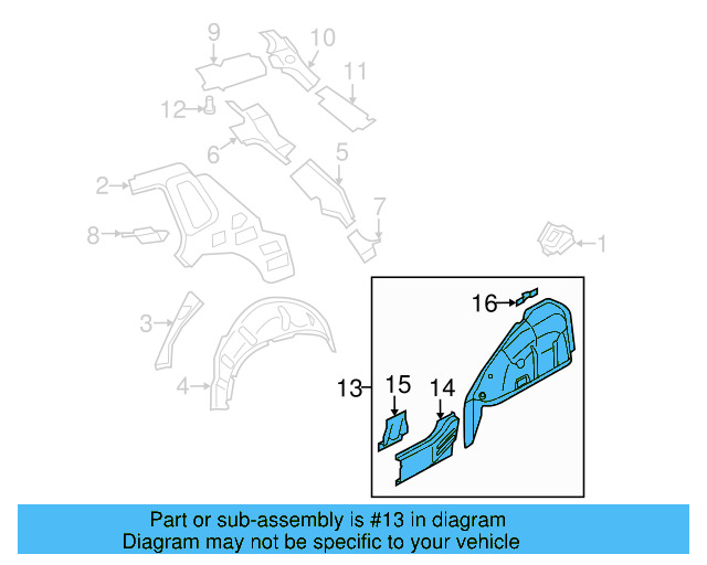 Inner Wheelhouse 5N0-809-852 - View 3